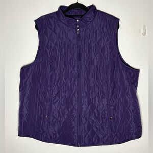 Croft & Barrow Plus Size Women's Purple Quilted Vest Size 3X